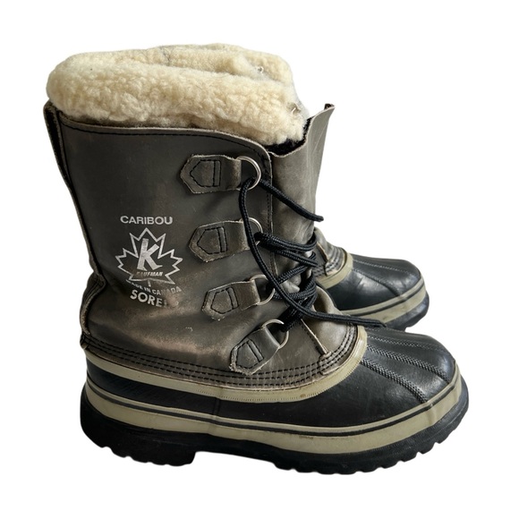 Sorel Other - Sorel Caribu Boot Grey Leather Black Rubber Removable Wool 
Lining Canada 8